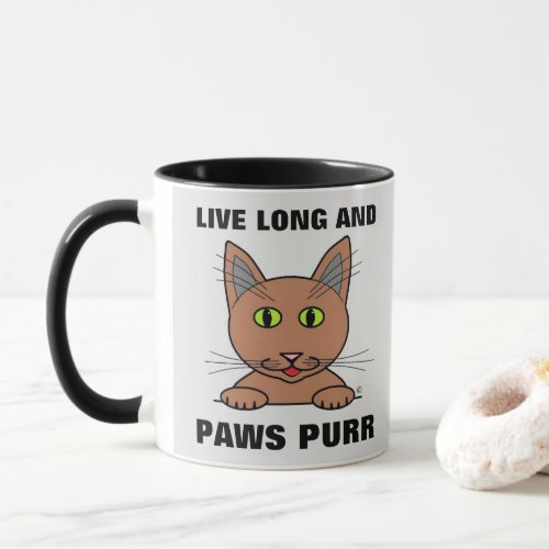 Live Long and Paws Purr Funny Cat Mug