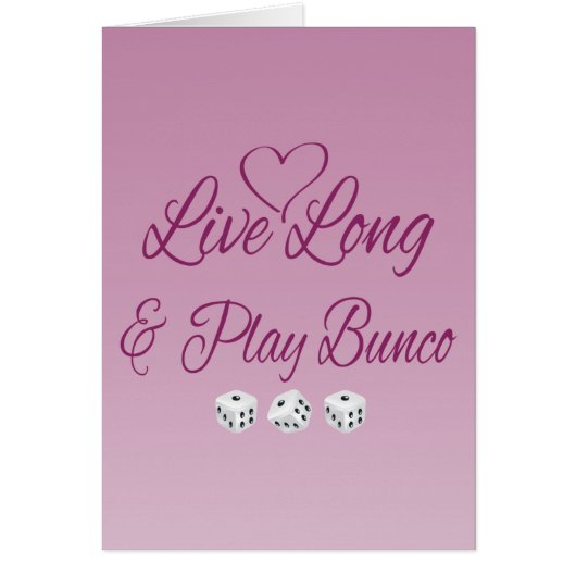 Live Long and Play Bunco Cards (Front)