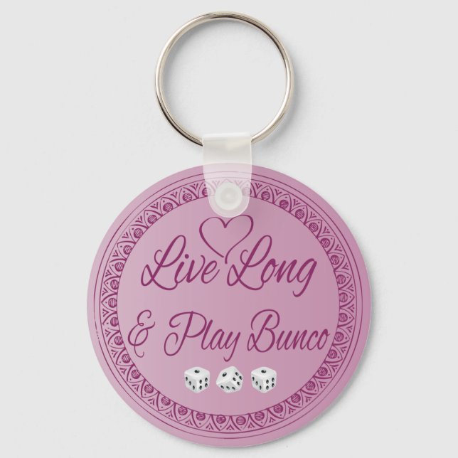 Live Long and Play Bunco Keychain (Front)