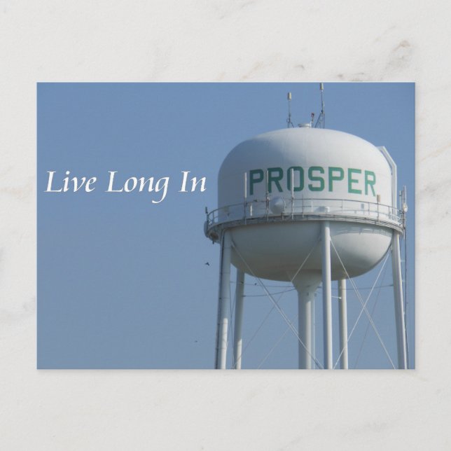 Live Long in Prosper (TX) Postcard (Front)