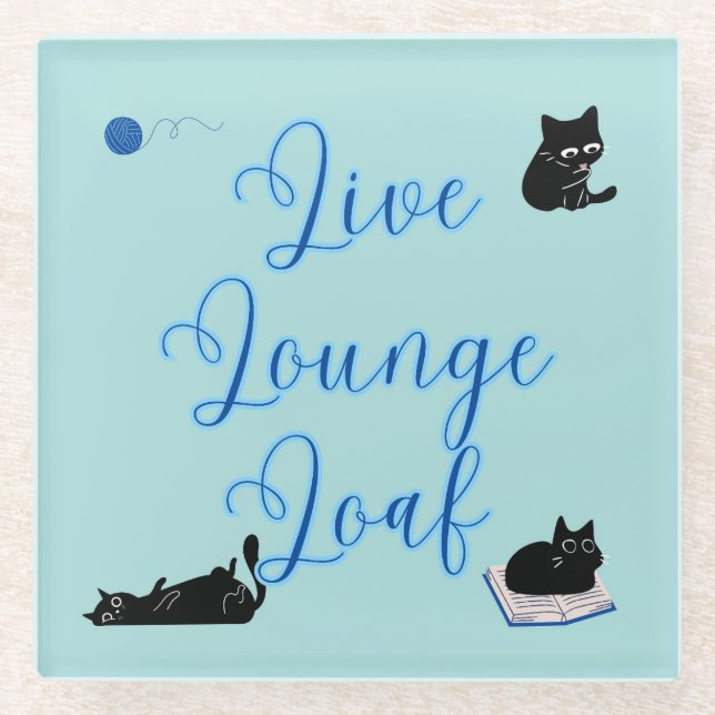 Live Lounge Loaf Cats Glass Coaster (Front)