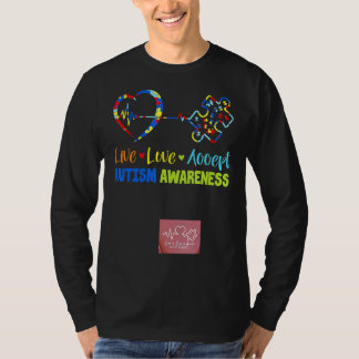 Live Love Accept Autism Awareness 3 T-Shirt