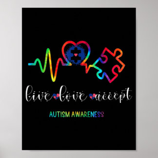 Live Love Accept Autism Awareness Poster