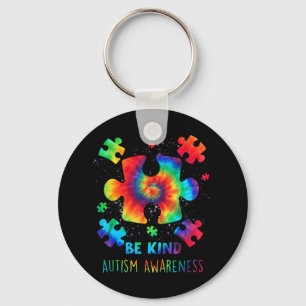Live Love Accept Autism Awareness Tie Dye Autism M Keychain