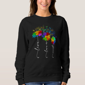 Live Love Accept Flower Butterfly Autism Sweatshirt