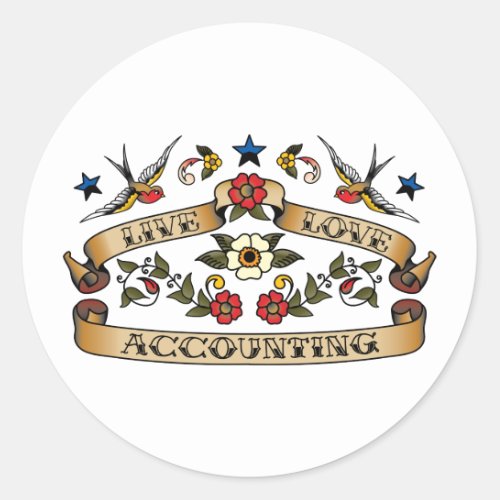 Live Love Accounting Classic Round Sticker