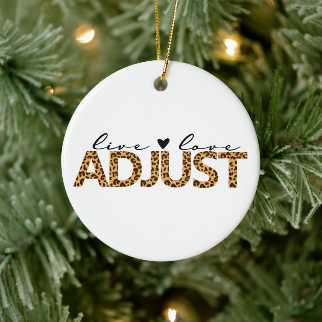 Live Love Adjust, Chiropractic Christmas Gift,  Ceramic Ornament (Tree)
