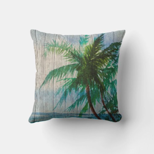 Live Love Aloha Palm Tree Beach Sign Outdoor Pillow | Zazzle