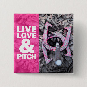 Live Love and Pitch Horseshoes Pinback Button