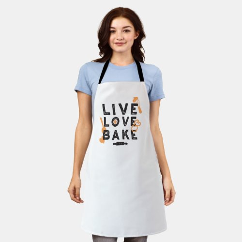 Live Love Bake Cute Baker Life Quotes I Apron