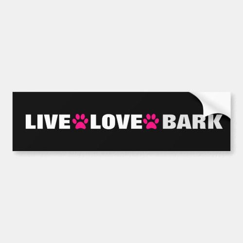 LIVE LOVE BARK BUMPER STICKER