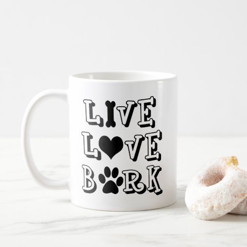 Live Love Bark Cute Puppy Dog Lover Coffee Mug