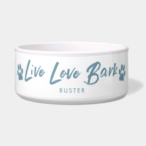 Live Love Bark Dog Name Bowl