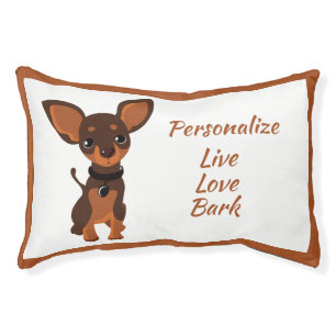 Live Love Bark Dog Quote Cute Chihuahua Pet Bed