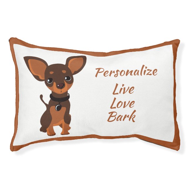 Live Love Bark Dog Quote Cute Chihuahua Pet Bed (Front)