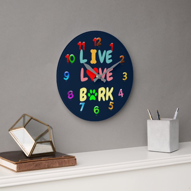live love bark large clock (Office)