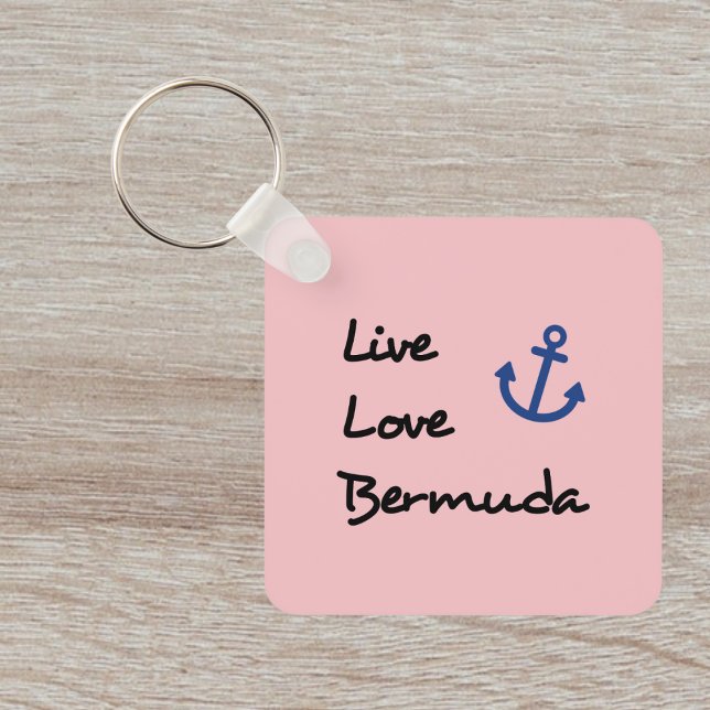 Live Love Bermuda Script Text with Anchor Keychain (Creator Uploaded)