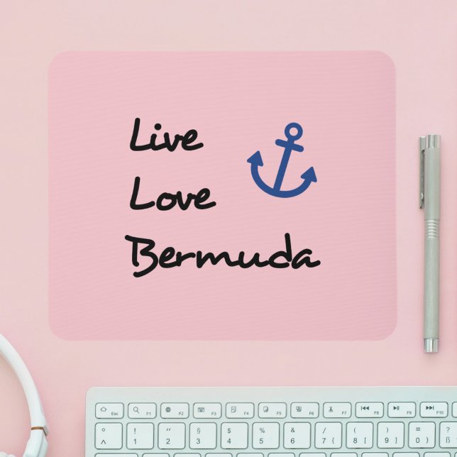 Live Love Bermuda Script Text with Anchor Mouse Pad (Creator Uploaded)