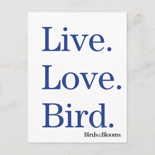 Live Love Bird Postcard