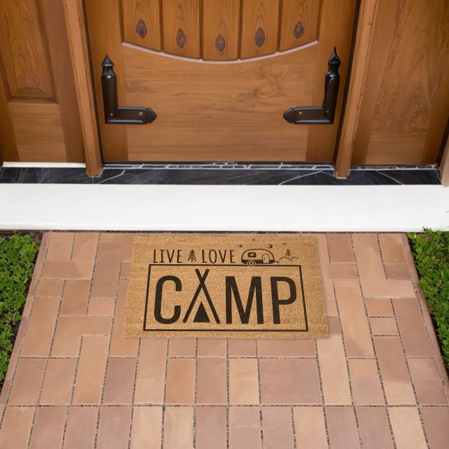 Personalized Camper Doormat - You & Me And The Dog Design, Custom RV Outdoor Mat