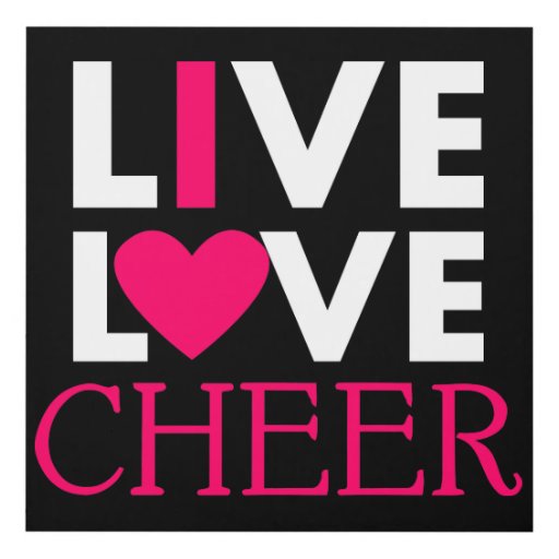 Live Love Cheer Wall Panel - Black | Zazzle