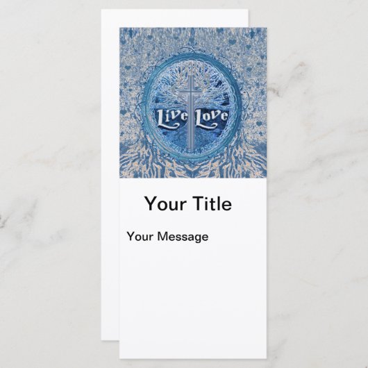 Live Love Cross Blue Tree of Life Pattern (Front/Back)