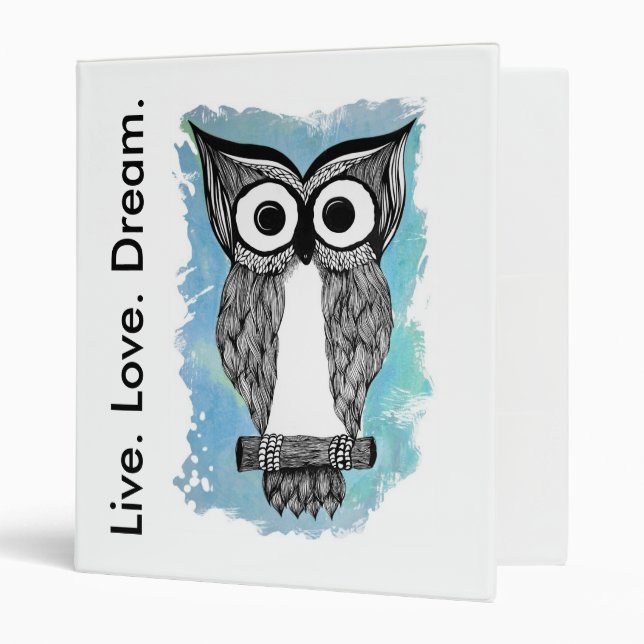 Live. Love. Dream. Owl. Binder (Front/Inside)