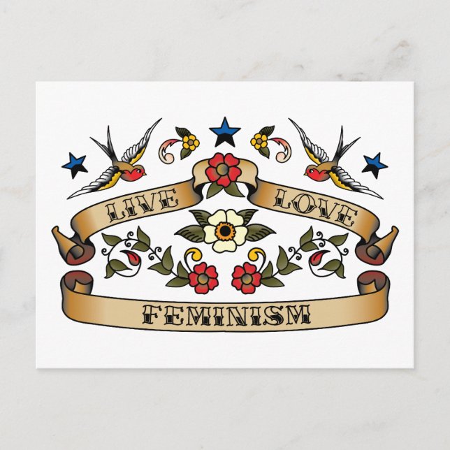 Live Love Feminism Postcard (Front)