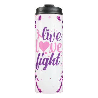 Live Love Fight Pink & Purple Awareness Thermal Tumbler