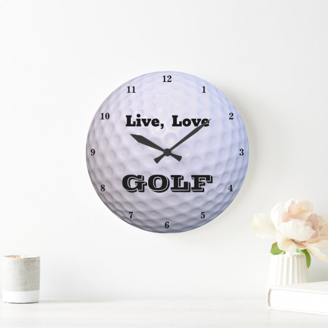 Live, Love GOLF Large Clock (Home)