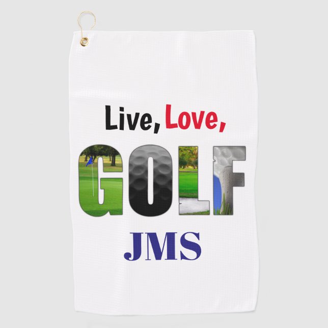 Live Love Golf Monogram Towel (Front)
