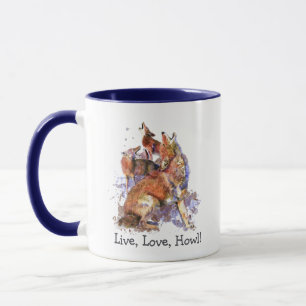 Live Love Howl Fun Quote Howling Coyotes Mug