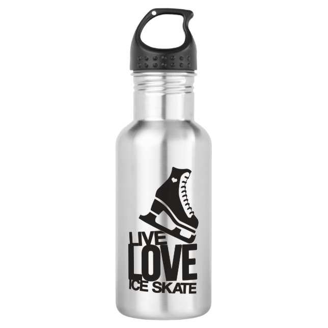 Live Love Ice Skate | Figure skating Water Bottle (Front)