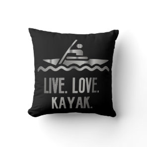 Live love kayak throw pillow