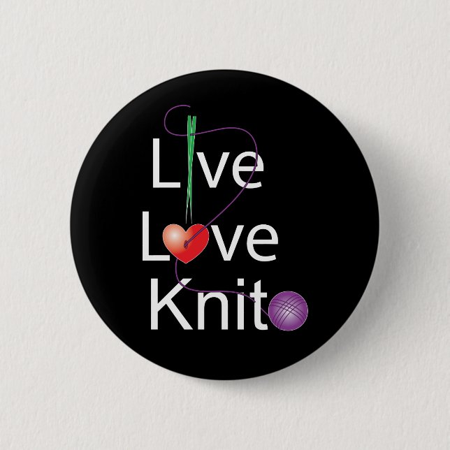 Live Love Knit Button (Front)