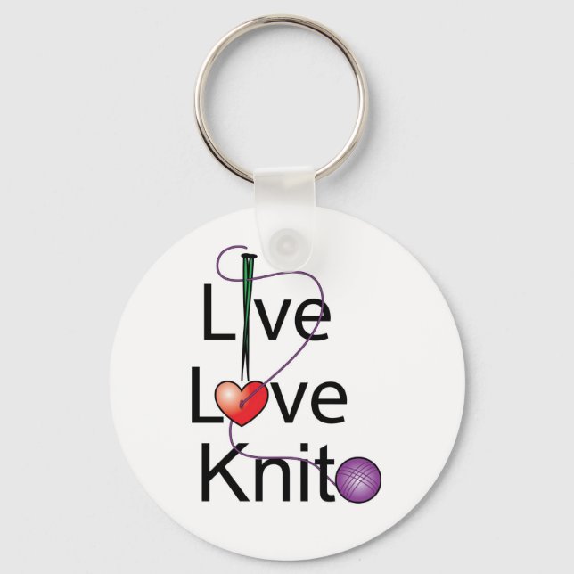 Live Love Knit Keychain (Front)