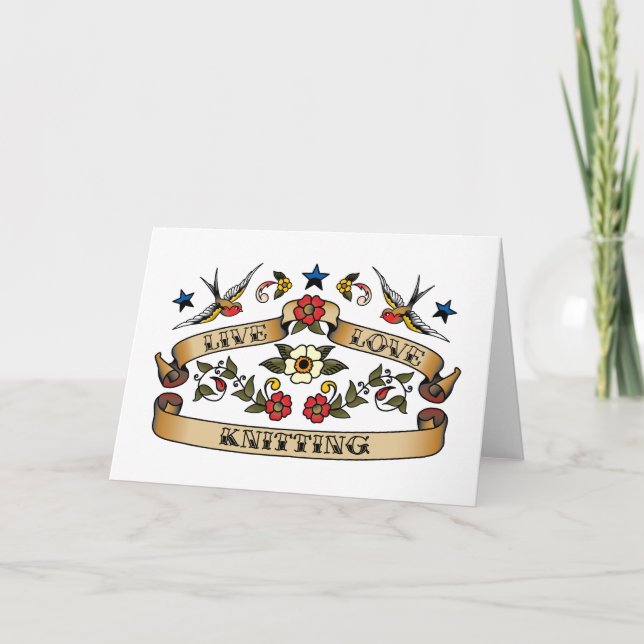Live Love Knitting Card (Front)