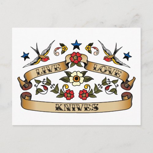 Live Love Knives Postcard