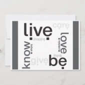 live, love, know, be | mini-print (Front)