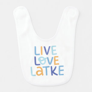 Live Love Latke Hanukkah Design Baby Bib