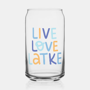 Live Love Latke Hanukkah Design Can Glass