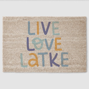 Live Love Latke Hanukkah Design Fiber Doormat