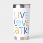 Live Love Latke Hanukkah Design Insulated Tumbler<br><div class="desc">Celebrate the joy of Hanukkah with this colorful "Live Love Latke" design. Featuring bright colors and playful typography,  this graphic is perfect for a variety of products,  from home decor to gifts. Add a touch of holiday spirit and deliciousness to your space with this fun and festive design.</div>