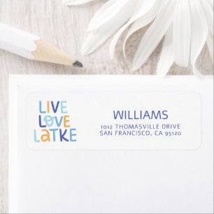 Live Love Latke Hanukkah Design Label