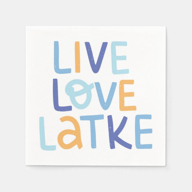 Live Love Latke Hanukkah Design Napkins (Front)