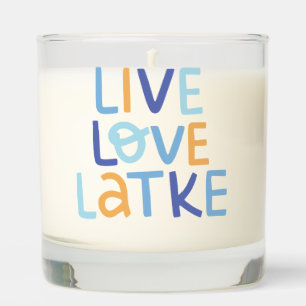 Live Love Latke Hanukkah Design Scented Candle