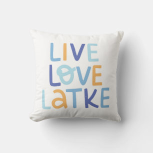 Live Love Latke Hanukkah Design Throw Pillow