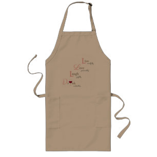 Live Love Laugh and Drink wine Long Apron