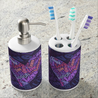Laugh Love Bath Sets Zazzle Live Love Laugh And Learn Heart Words Bathroom Set