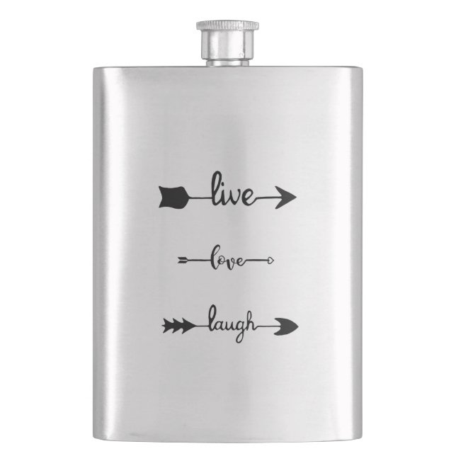 Live Love Laugh Arrows Flask (Front)